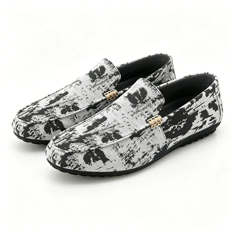 Mocassini stampati alla moda per uomo, scarpe basse estive traspiranti, scarpe casual da uomo, comode scarpe da guida antiscivolo, scarpe slip-on da uomo