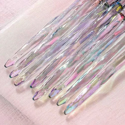 8pcs/set Aurora Acrylic Nail Art Painting Pens for Nail Design Soft Slender Brush Gradient Gel Drawing DIY Brush