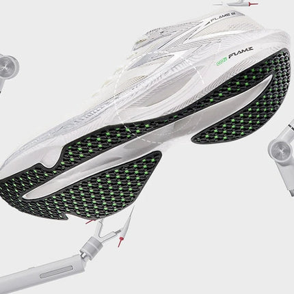 361 Degrees FLAME 3.0 Men Women Running Shoes Carbon Plate Racing Rebound Stable Breathable Wear-resistant Sneakers 672412207 PlatiNum