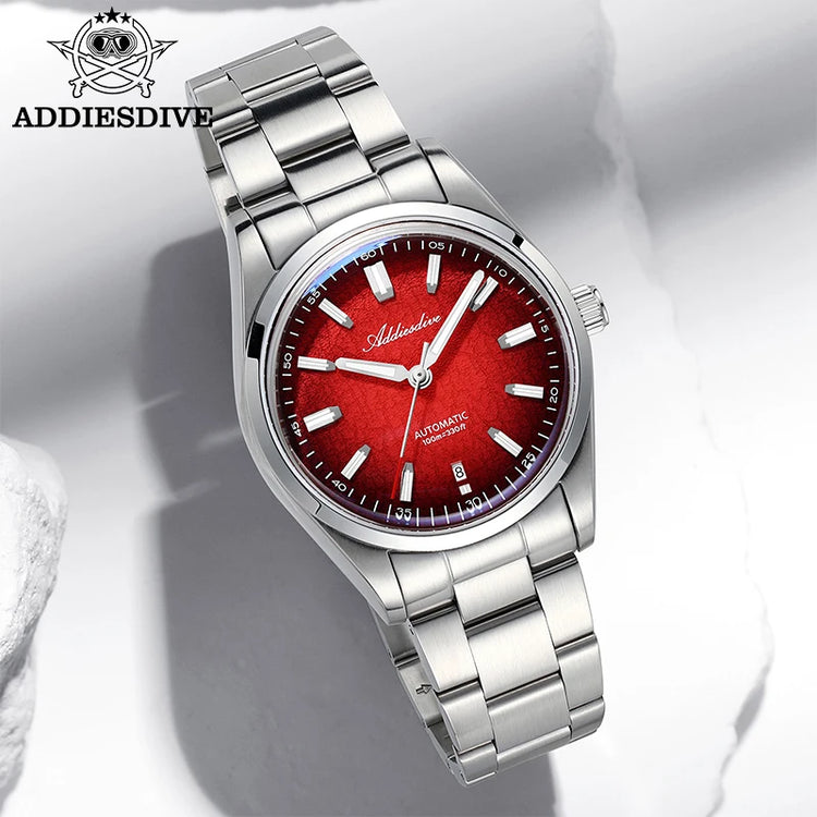 ADDIESDIVE New Men's Watches Mechanical 39mm Bubble Glass Stainless Steel Luminous Luxury Watch 100m Waterproof Automatic Watch