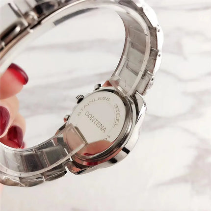CONTENA Orologi eleganti di lusso per donna Orologio da donna in acciaio inossidabile Orologio da polso da donna alla moda Orologio al quarzo Reloj Mujer platinumshop
