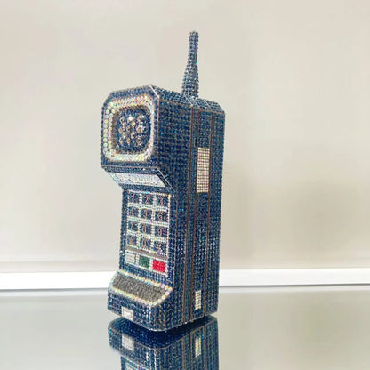 XIYUAN 2025 Cristalli a forma di cellulare Borse da sera Donna Splendidi strass bling Pochette Borse di classe Borsa per festa di nozze