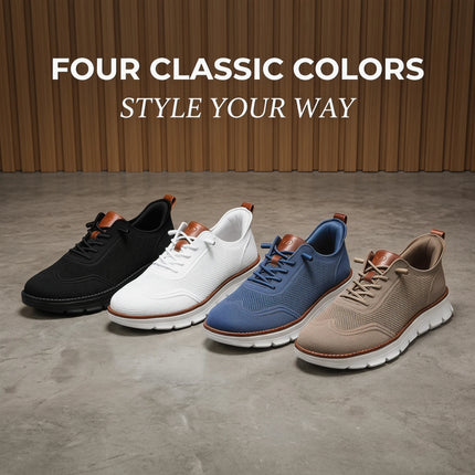 Scarpe casual estive da uomo a punta larga, taglie grandi, con suola morbida e funzione antiscivolo, traspiranti in tessuto Fly-Weave