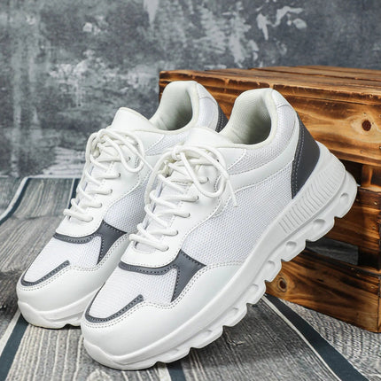 VEAMORS Unisex Mesh Running Shoes Lightweight Breathable Sports Sneakers Elastic Soft Sole Footwear for Walking Gym Fitness PlatiNum
