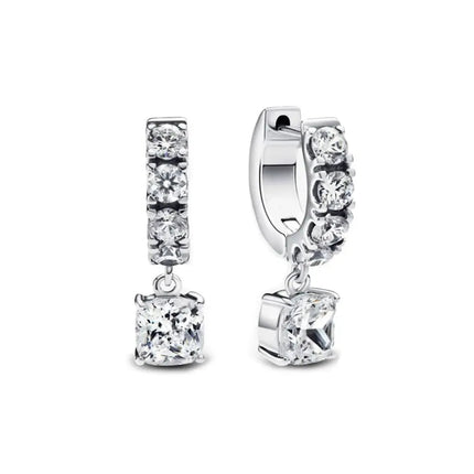 2025 Orecchini a cerchio in cristallo per le donne Orecchini gioielli Farfalla rosa Bule Moon Star Orecchini originali in argento sterling 925 platinumshop