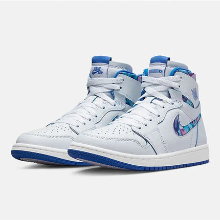 Scarpe da ginnastica alte Nike Air Jordan 1 Zoom originali da donna DV5575-140 platinumshop