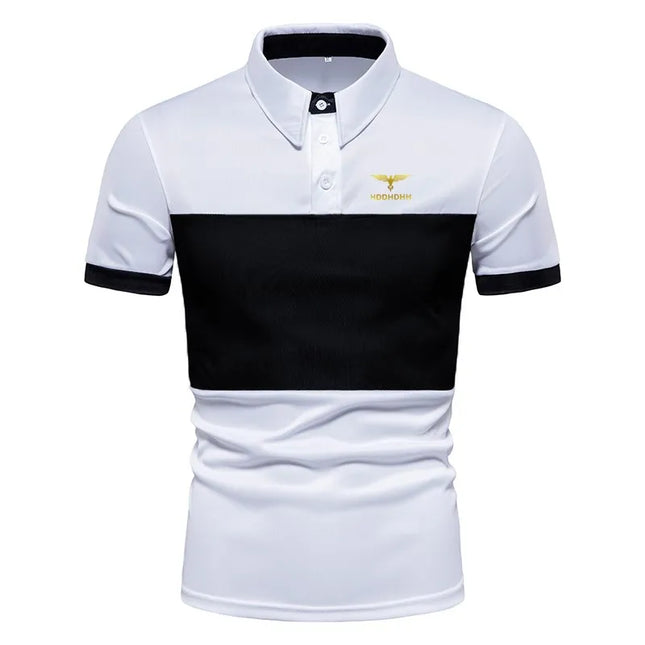 2025 Men's Polo new summer fashion striped print, comfortable and breathable, sportswear