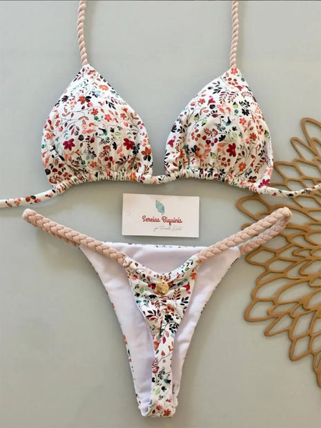 Micro Bikini 2026 Costume da bagno sexy Donna Costumi da bagno Push Up Bikini brasiliano Stampa Biquini Perizoma estivo Beachwear Donna
