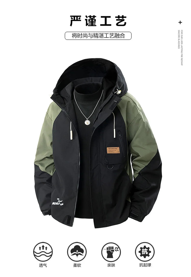 Jacket Mens Spring Autumn New Men Jacket Printing Hooded Jackets Casual Coat Men's Business Coats Size L-4XL 5XL 6XL 7XL 8XL