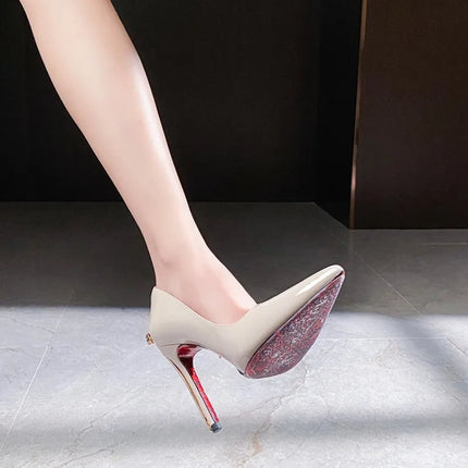 Scarpe da Donna di Lusso con Decorazioni Metalliche, Tacco Alto a Punta, Eleganti Scarpe Casual Francesi, Zapatos Mujer platinumshop