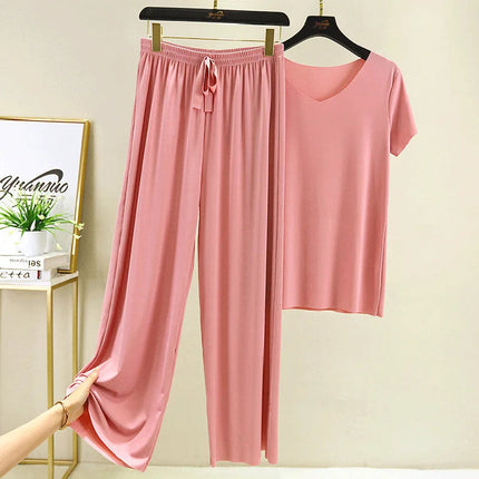 Completo due pezzi da donna: top e pantaloni. Set estivo due pezzi, abiti da donna per vacanze, nuova collezione 2026, pantaloni a gamba larga, eleganti e casual. platinumshop