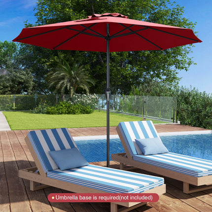 Ombrellone da Esterno con Stecche Verniciate a Polvere, Apertura Manuale, Ventilazione, Resistente al Vento, Protezione Solare per Giardino, Terrazza, Spiaggia