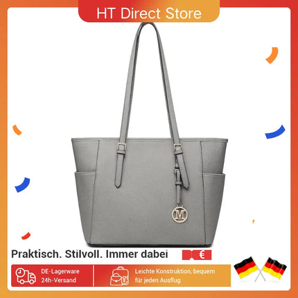 Miss Lulu Handbag DONNA, borsa shopper grande, borsa a tracolla con tracolla regolabile, versione migliorata