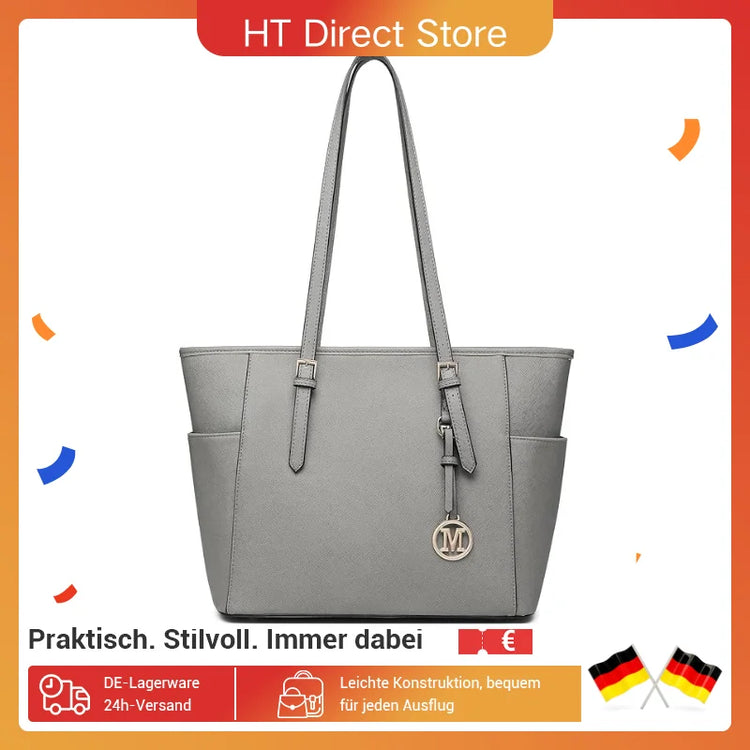 Miss Lulu Handbag DONNA, borsa shopper grande, borsa a tracolla con tracolla regolabile, versione migliorata
