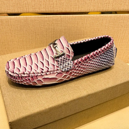Mocassini firmati per uomo 2026 Nuovi mocassini fatti a mano 39-48 Appartamenti Casual Scarpe in pelle di serpente Mocassini da uomo comodi di lusso Scarpe taglia