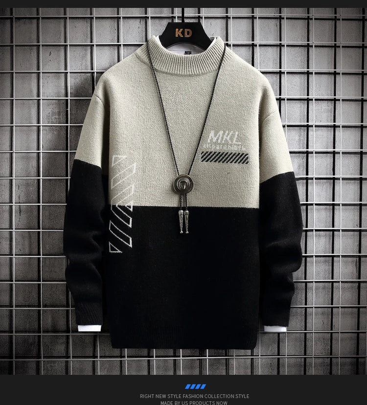 Fashion Sweater For Men Pullovers Men's Clothing Knit Men's Sweat-shirt Autumn Casual Hombre Warm Solid Spring Male Streetwear