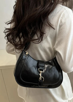 Elegante Borsa a Tracolla da Donna - Borsetta Quadrata Retrò con Chiusura a Zip, in Resistente Materiale PU