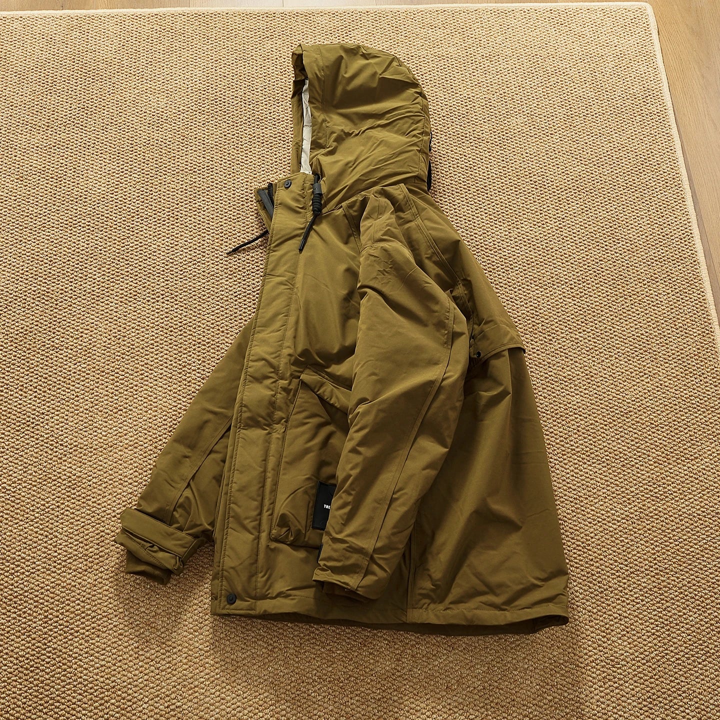 Piumino cargo imbottito in piuma d'anatra di media lunghezza retrò americano nuovo inverno con cappuccio Trench oversize spesso alla moda da uomo