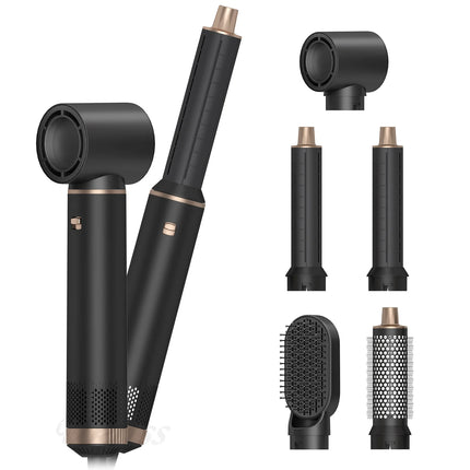 Multi-Functional 5-in-1 Hair Dryer Styler Hot Air Brush Detachable Round Paddle Comb Straighten And Curl Hair Home Styling Tool