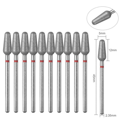 10Pcs Diamond Milling Cutter For Manicure Electric Nail Drill Bits Accessory Pedicure Machine Nail File Gel Remover Tool uñas Accesorios Y Herramientas