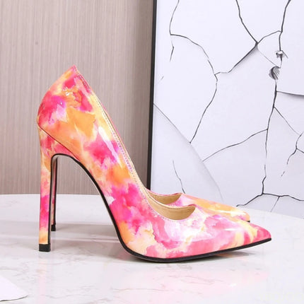 Tacchi alti dimagranti alla moda e sexy di grandi dimensioni Tacchi sottili Bocca poco profonda Punta a punta Tacchi alti di colore di nicchia Scarpe singole