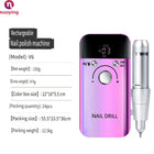 Portable Wireless Nail Drill, USB Rechargeable Electric Nail File, Adjustable Speed Nail Polishing Machine for Removing Gel, Acrylic Nails, Manicure Pedicure Tool for Home Salon