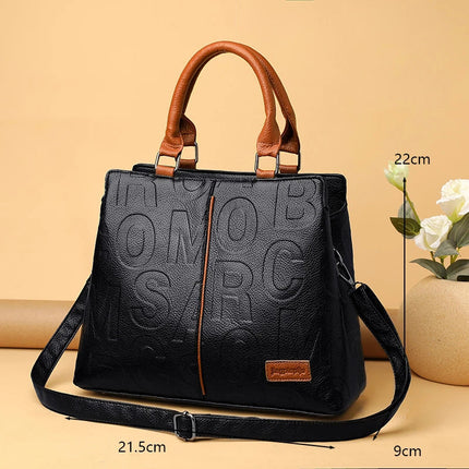 PU Leather Casual Crossbody Bags for Women Ladies Luxury Designer Tote Handbag Female Large Capacity Travel Shoulder Bag Sac PlatiNum