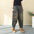 Jeans Ricamati Artistici Retrò da Donna, Nuovi Pantaloni Casual in Denim Elasticizzato a Vita Alta, Collezione Primavera Autunno 2026
