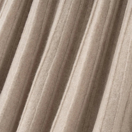 New Arrivals Women Cashmere A-line Skirt Elastic Waist Pleated Skirt 100% Cashmere Knitted Autumn Winter Thin Office Lady Dress PlatiNum