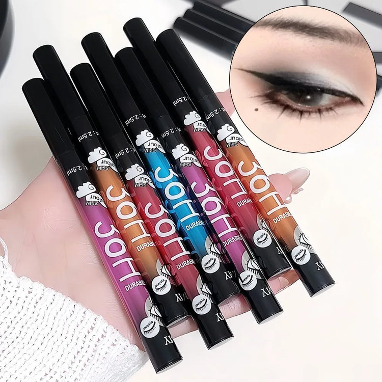 0.01mm Ultra Fine Liquid Eyeliner Pen Waterproof SmudgeProof Fast Drying Eyeliner Cotton Tip Long Lasting Black Eye Liner Makeup