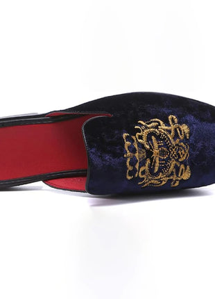 Pantofole antiusura in pelle da uomo Mocassini slip-on in velluto Scarpe da mulo alla moda