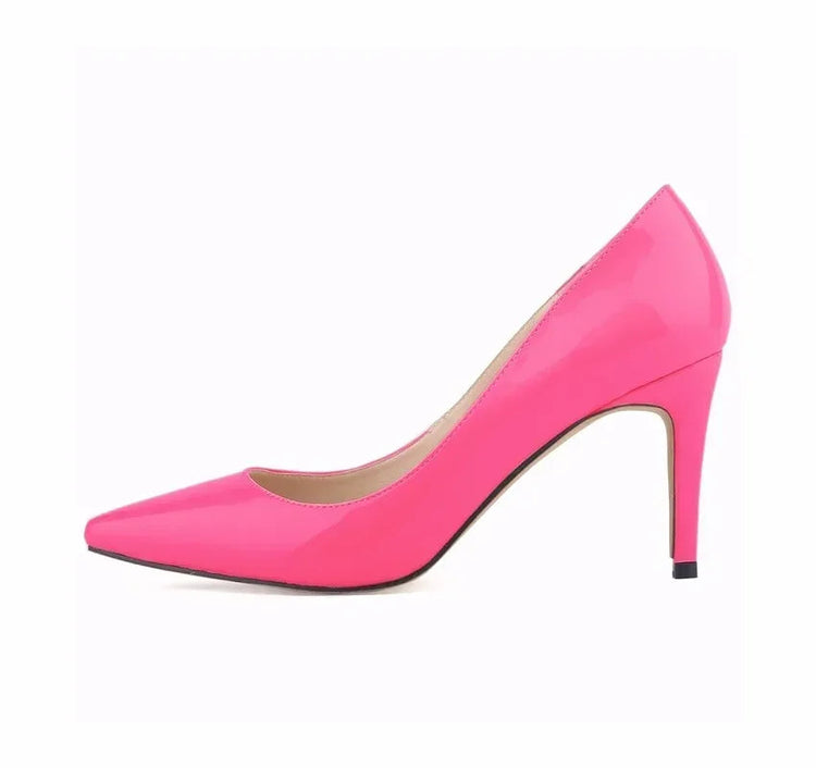 Décolleté da donna di grandi dimensioni Tacchi alti classici a punta Tacchi a spillo sexy da 9 cm Scarpe da festa di nozze rosse da donna eleganti e confortevoli platinumshop
