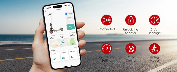 HiQiS D8 pro 350W Potente scooter elettrico Gamma 30KM Pneumatico solido da 8,5 pollici Monopattino elettrico 10.5Ah 30KM/H E-scooter