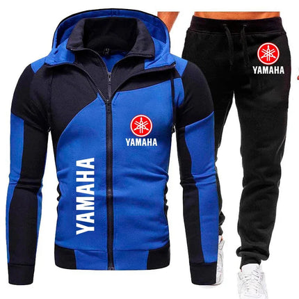 Yamaha men's autumn and winter fashion sports suit, including zipper sweater and sports pants, provides comfort and casual style PlatiNum