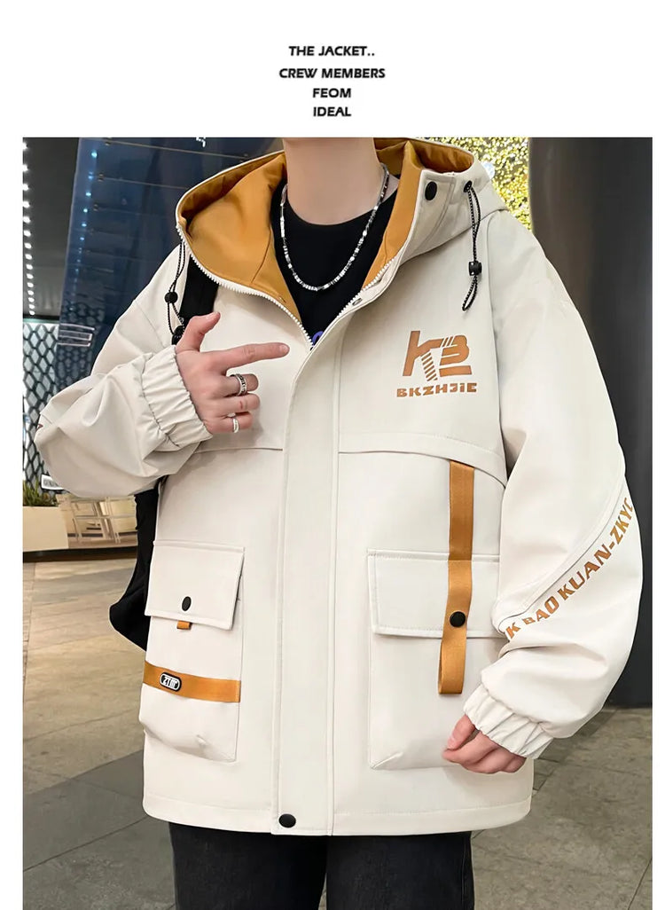 High Quality Men's Casual Hooded Jackets 2026 Spring Autumn Outdoor Coat Youth Streetwear Plus Size M-4XL Top Windproof Clothing