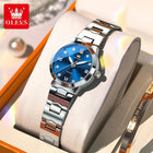 OLEVS Orologio da donna Elegante orologio al quarzo alla moda in acciaio inossidabile impermeabile luminoso da donna con confezione regalo Reloj 3735 platinumshop