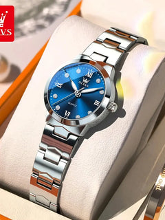 OLEVS Orologio da donna Elegante orologio al quarzo alla moda in acciaio inossidabile impermeabile luminoso da donna con confezione regalo Reloj 3735