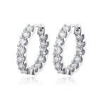 KNOBSPIN 2.6ct D Color Moissanite Earring 925 Sterling Sliver Plated White Gold Hoop Earring for Women Wedding Party Jewelry PlatiNum