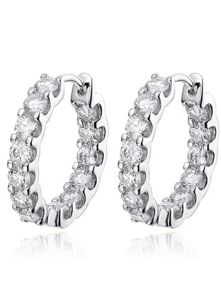 KNOBSPIN 2.6ct D Color Moissanite Earring 925 Sterling Sliver Plated White Gold Hoop Earring for Women Wedding Party Jewelry PlatiNum