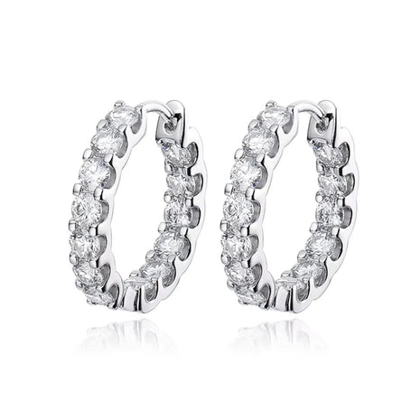 KNOBSPIN 2.6ct D Color Moissanite Earring 925 Sterling Sliver Plated White Gold Hoop Earring for Women Wedding Party Jewelry PlatiNum