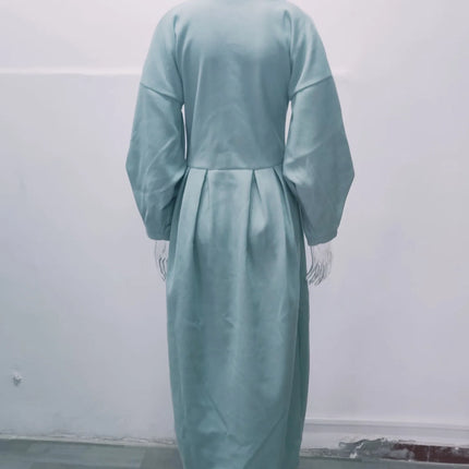 European American Retro Court Style Wool Coat, Long Length with Big Lapel & Lantern Sleeves, New Autumn Winter Outerwear