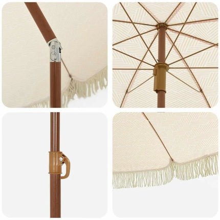 Parasol de plage jaune et blanc, 160x160 cm, inclinable, résistant aux UV, léger et portable, idéal pour le jardin et la terrasse