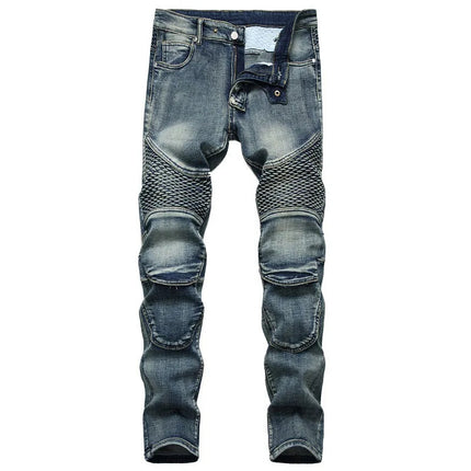 2026 Men's Dark Blue Jeans, Vintage Fashion Casual Trousers, Denim Pants Asian Sizes 29-38, 40, 42. PlatiNum