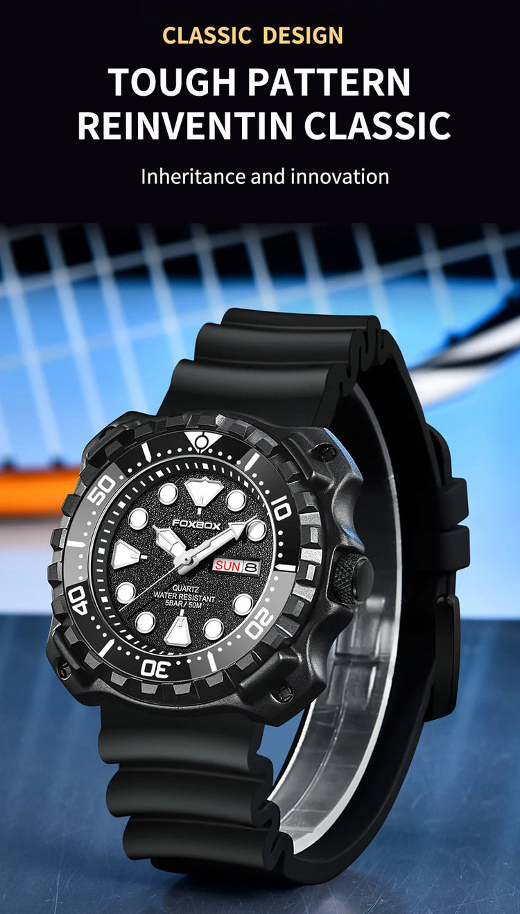 Orologio da uomo LIGE 2026 alla moda, orologio sportivo di lusso con quadrante grande, impermeabile, luminoso, al quarzo, con datario, per uomo, marca Foxbox platinumshop