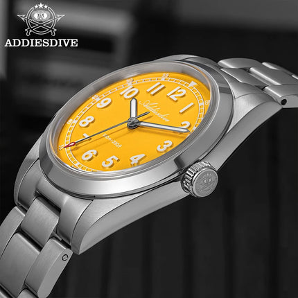 ADDIESDIVE Luxury Men's Watch 100m Water Resistance Sapphire Glass BGW9 Super Luminous Quartz Movement Stainless Steel Bracelet