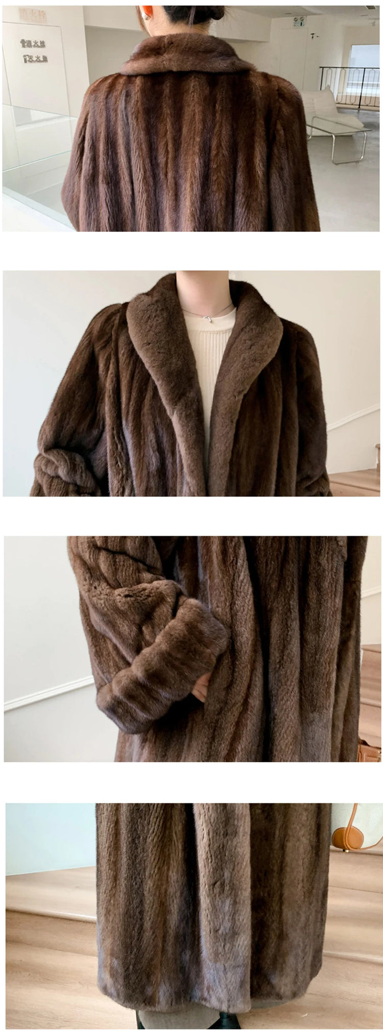 ZADORIN Luxury Designer Clothing Winter Mink Coat Woman Long Brown Faux Fur Coats Woman Chic Fluffy Fur Jacket Loose Outerwears