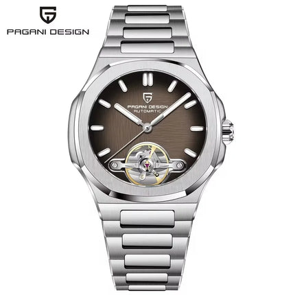 Orologio Meccanico Tourbillon PAGANI DESIGN 2026 Nuovo, Lusso Impermeabile da Uomo in Acciaio 316L, con Vetro Zaffiro e Lancette Luminose