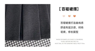 Autumn and Winter 2025 New High-waisted A-line Skirt College Style Sweet Versatile Woolen Pleated Skirt PlatiNum