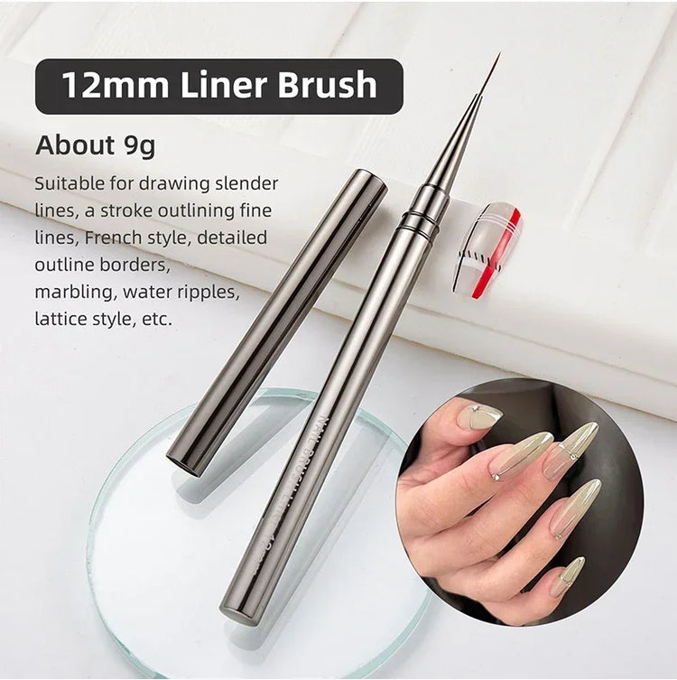 5PCS Nail Art Liner Brushes Hand Painted Brush Acrylic UV Gel Colours Paints Builder Drawing Pen DIY Manicure Design Accessories