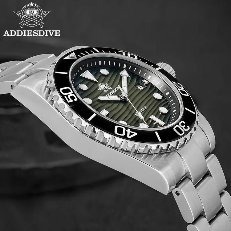 ADDIESDIVE Luxury Men's Quartz Watch Japan 2115 Stainless Steel Diving Luminous Watches 200m Waterproof High-End Wristwatch New